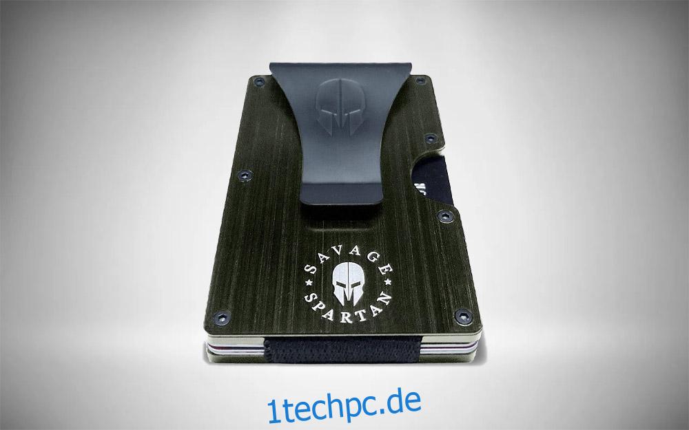 Savage Spartan Tactical Wallet |  Schlankes, minimalistisches Kreditkartenetui aus Aluminium und Metall mit RFID-Blockierung