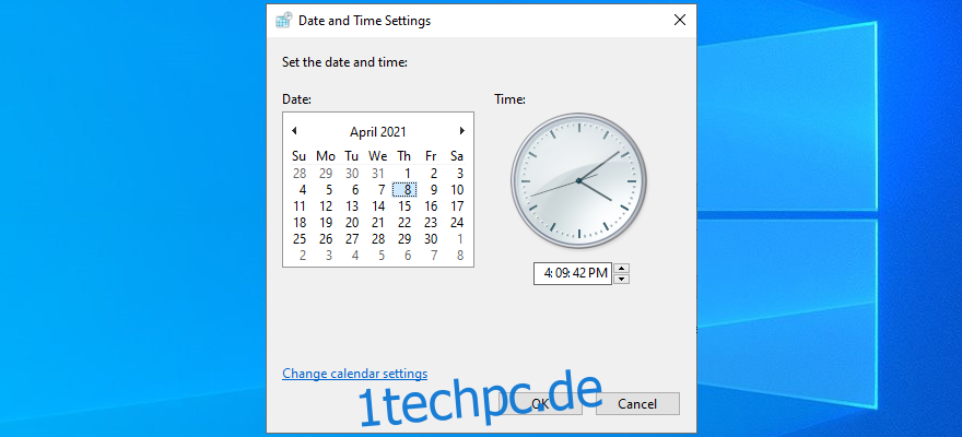 Windows 10 zeigt, wie Datum und Uhrzeit eingestellt werden