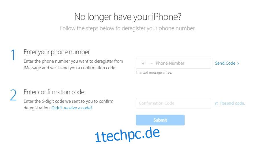 So löschen Sie das iPhone - Abmelden von iMessage über die Apple-Website