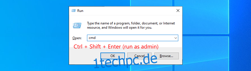 Windows 10 zeigt, wie man die Eingabeaufforderung als Administrator ausführt
