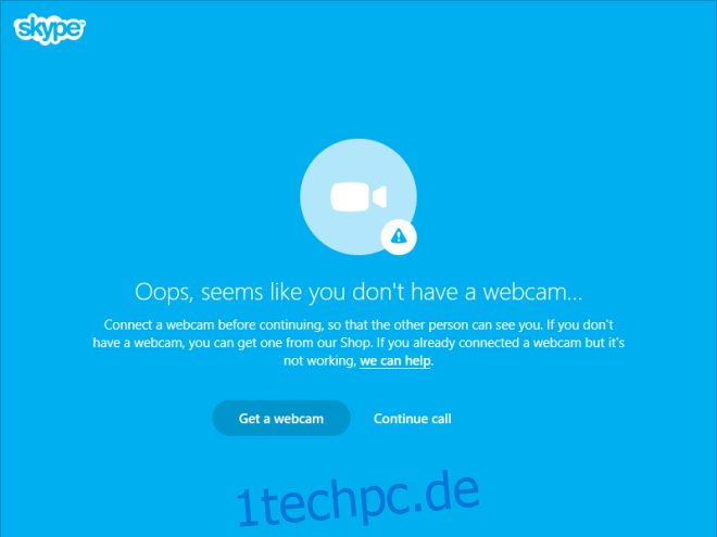 Skype auf Outlook.com Webcam nicht erkannt