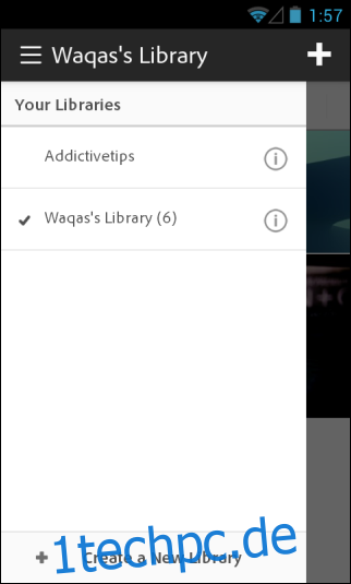 Adobe Revel_Neue Bibliothek