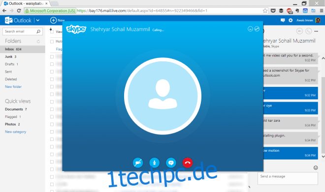 Skype auf Outlook.com anrufen