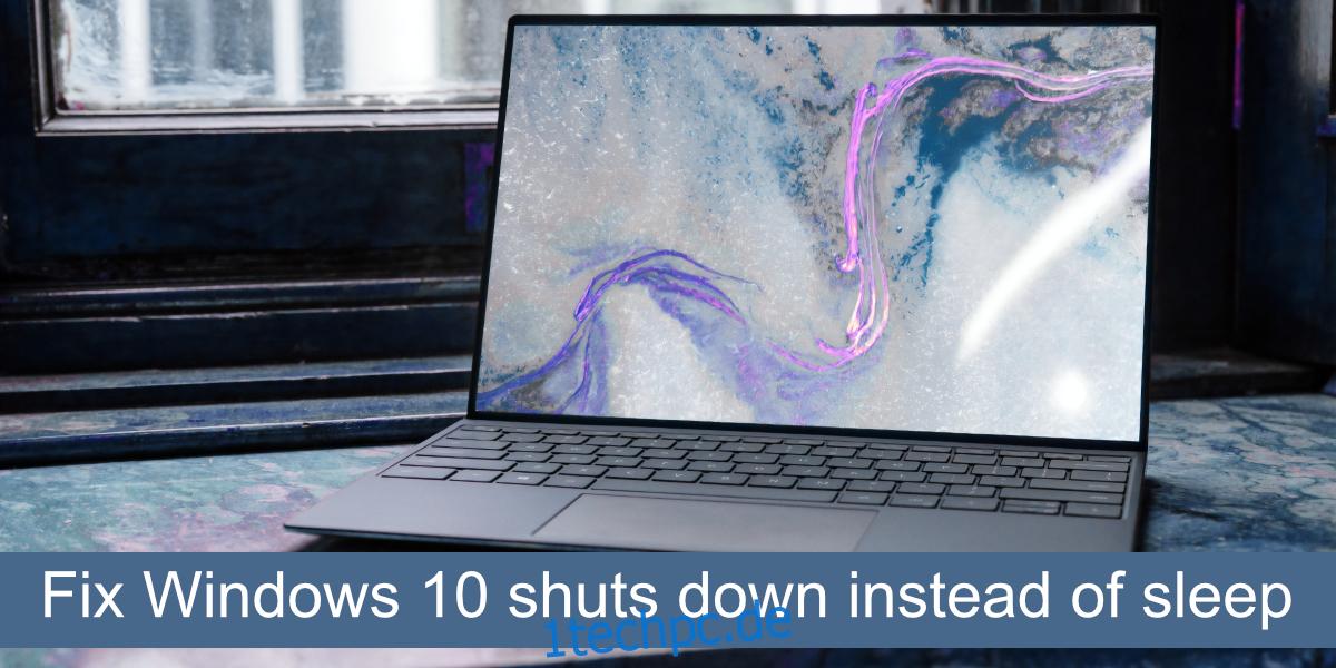Fix Windows 10 wird heruntergefahren, anstatt zu schlafen