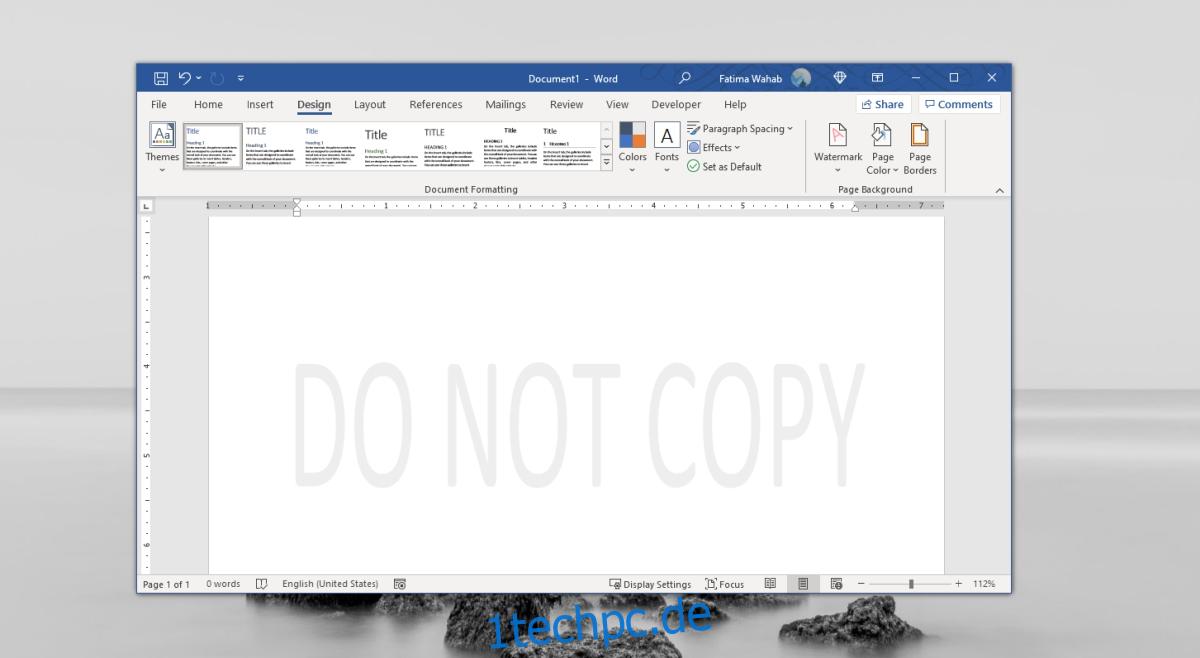 Wasserzeichen in Microsoft Word entfernen