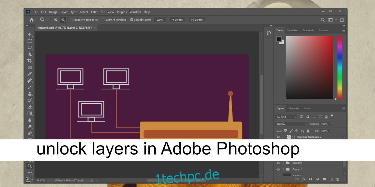 Ebenen in Adobe Photoshop entsperren