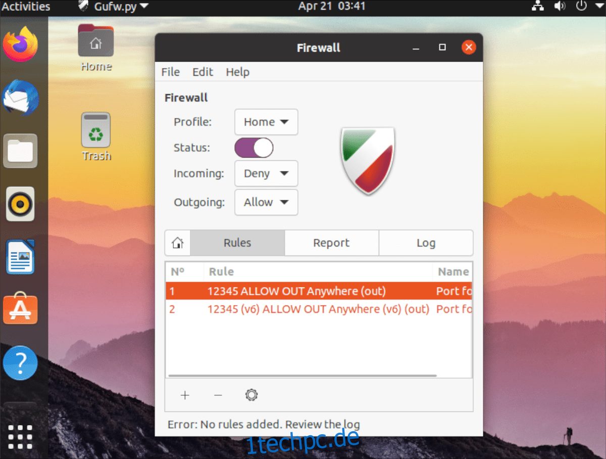 Portweiterleitung auf Ubuntu