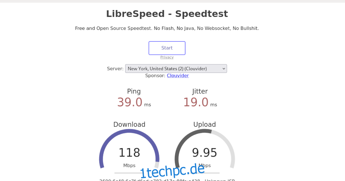 Internet-Netzwerkgeschwindigkeit Ubuntu