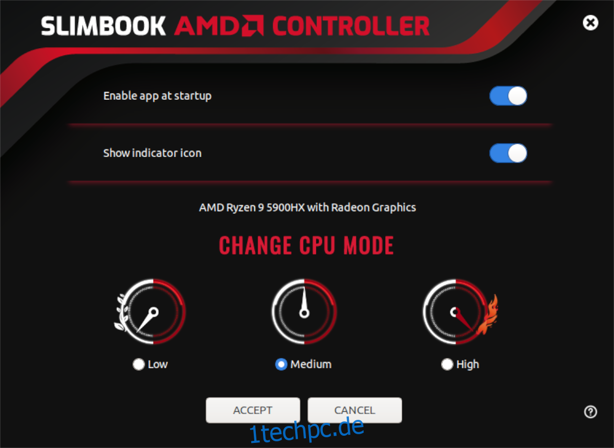 Slimbook mobiler Ryzen CPU-Tuner