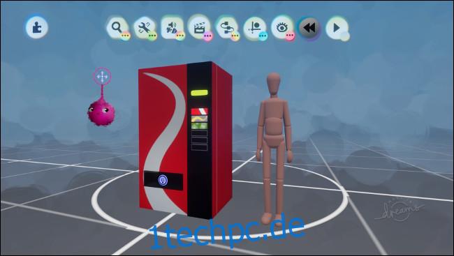 Ein Automat neben der Gestalt einer Person in 