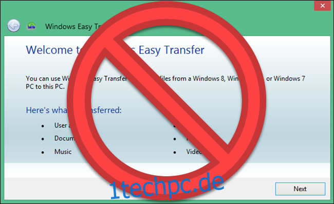 Windows Easy Transfer Programm mit 