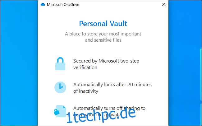 So verwenden Sie den „persönlichen Tresor“ von OneDrive zum Sichern Ihrer Dateien