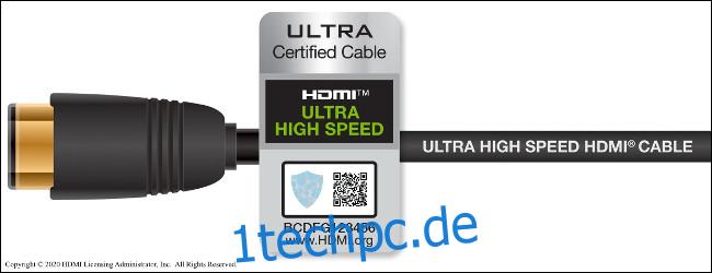 Ein HDMI 2.1-kompatibles Kabel mit dem 