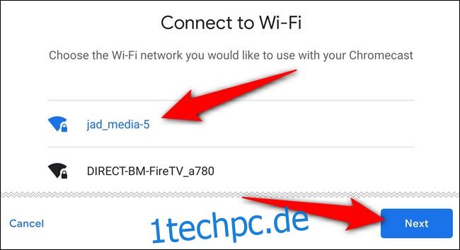 Wählen Sie das Wi-Fi-Netzwerk aus und tippen Sie auf 