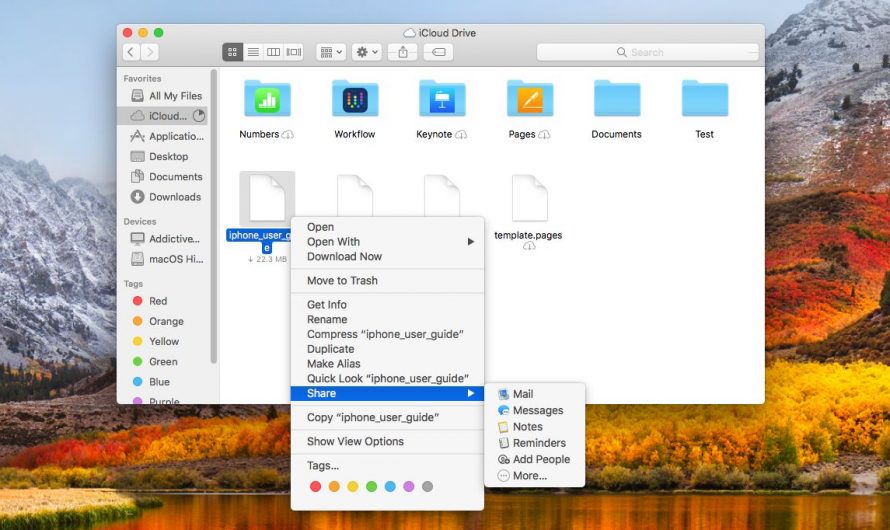 So erhalten Sie einen direkten Link zu iCloud-Dateien im Finder in macOS