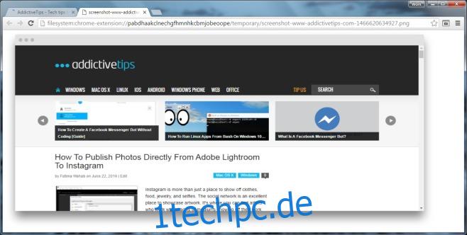 Screenshot einer Webseite und Hinzufügen eines macOS-Fensterrahmens dazu [Chrome]