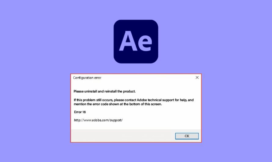 Beheben Sie den Adobe After Effects-Fehler 16 in Windows 10