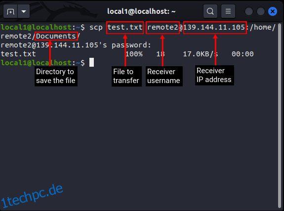 So verwenden Sie den scp-Befehl zum sicheren Übertragen von Dateien unter Linux