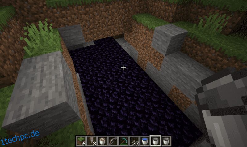 Wie man Obsidian in Minecraft mit Lava und Wasser herstellt